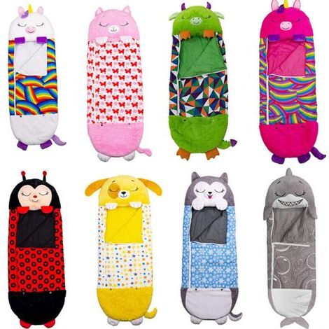 Coussin de sac de couchage pliant, 2 en 1 épaissi sac de couchage créatif pour enfants Licorne bébé tout - petit Cartoon chaud anti - coup de pied par pyjama clip coton, coccin noire (1/2)