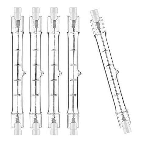 5er-Set 118 mm R7S-Halogenlampe, 200 W 230 V, 118 mm R7S-Halogenstab, R7S-Halogenlampe, dimmbare Halogen-Stablampe für Baustrahler, Arbeitslandschaftsbeleuchtung, Wohnzimmerbeleuchtung,