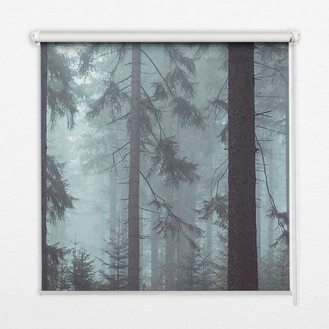 Store Enrouleur Intérieur pour Fenêtre - Store Tamisant - Store Enrouleur qui Laisse Passer la Lumière - Store Brise-Vue - Store - Store pour Intérieur - (100 cm x 140 cm) - Forêt la nuit (1/5)