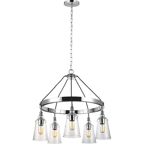 Lampadario Industrial Nordico Loras Acciaio Vetro 5 Luci E27 (1/5)