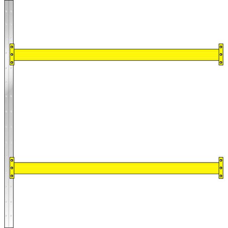 BRB Anbauregal zu Palettenregal, 2 Paar Tragbalken, BxTxH 2785x1110x3 mm, Fachlast 2600 kg/Tragbalkenpaar, Stecksystem, erweiterbar