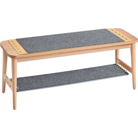 SoBuy Panca scarpiera Cassapanca da Interno Mobile Bagno Naturale-Grigio 110x37x46cm HFSR01-N
