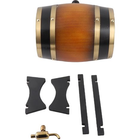 Seau à vin rouge en bois de chêne rétro de grande capacité (3 L), idéal pour la maison. (1/5)