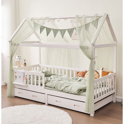 Alavya Home Hausbett Deko-Set 150x350 cm Bio-Baumwolle - 2er-Set, Khaki (1/5)