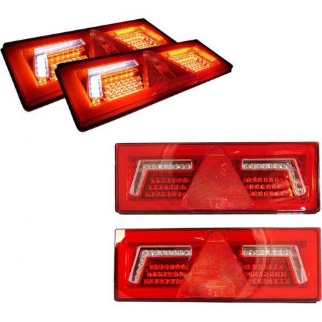 Set links + rechts LED-Rückleuchten mit sequentiellem Blinker (Neon) für Bus, Lkw, Sattelzug, Anhänger, Wohnwagen – 12V/24V