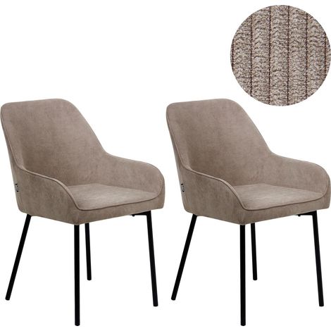 Esszimmerstuhl 2er Set LOVERNA Cord Beige (1/5)