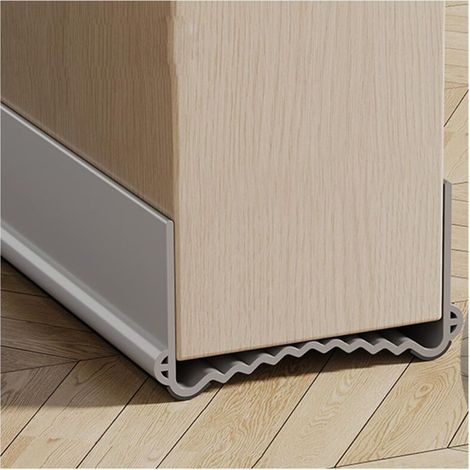 100cm Bas de Porte Isolant, Boudin de Porte Anti Froid, Joint de Porte Anti Bruit, Phonique Thermique Bande d'Étanchéité Protège des Courants d'air et des Insectes (Gris, Largeur 5,5-8 cm)