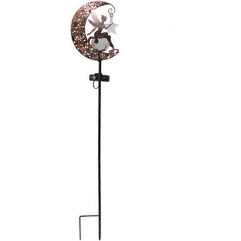 Lampes solaires de chemin, boules de verre féeriques en forme de lune et d'ange, décorations lumineuses extérieures étanches (1/5)