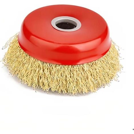 Brosse métallique coupe AUCUNE, brosse coupelle fil acier cuivré, élimination rouille pour perceuse meuleuse (1/4)