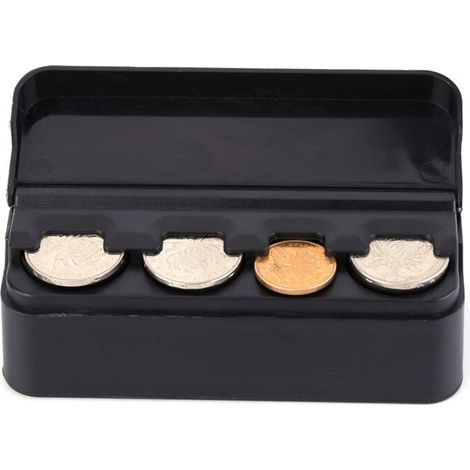 Boîte de rangement de pièces de monnaie de voiture, porte-pièces de voiture avec 4 Compartiments,changeur d'argent Euro et Coin pour maison et à la voiture (1/5)