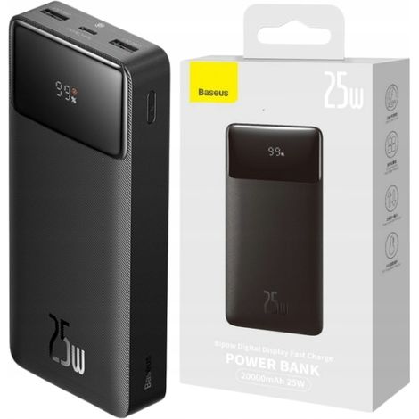 Baseus power bank veloce 20000mAh 25W PD 3x USB USB-C 3A QC 3.0 universale (1/5)
