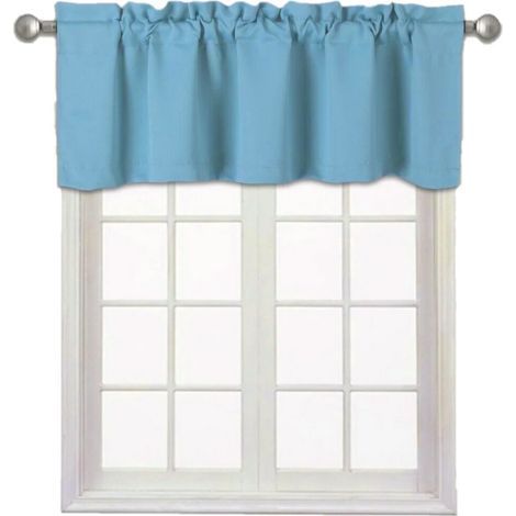 Tenda oscurante blu acquamarina con passanti per bastone, 54 x 18 pollici (1/5)