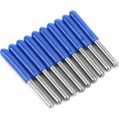 Lot de 10 fraises carbure tungstène 3,175mm pour bois, sculpture gravure, coupe 45° X 0,3mm, outillage professionnel (1/5)
