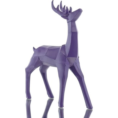 Riffelmacher Weihnachtsdeko Designer-Hirsch Lila futuristisch 18 x 25,5 cm - Polyresin (1/4)