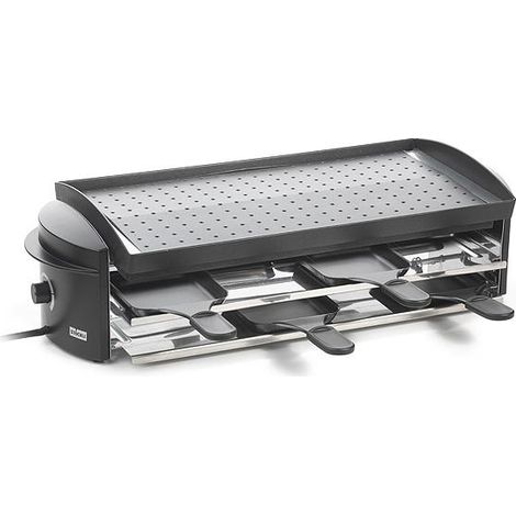 Stöckli 0008.02 Cheeseboard V8 Grill Griglia per Raclette 8 persone 1100 W piastra antiaderente 8 pentolini colore Antracite