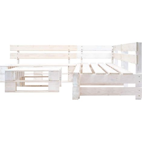 Maison Exclusive - Salon de jardin palette 4 pcs Bois Blanc (1/3)