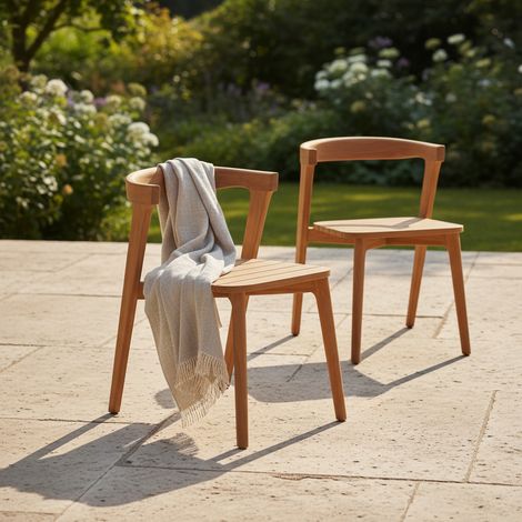 Chaises de jardin en teck massif Rumba( lot de 2) (1/5)