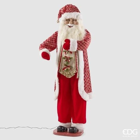 EDG Enzo De Gasperi Decoro Babbo Natale White Red H183 cm con Musica e Movimento – Decorazione Natalizia (1/4)