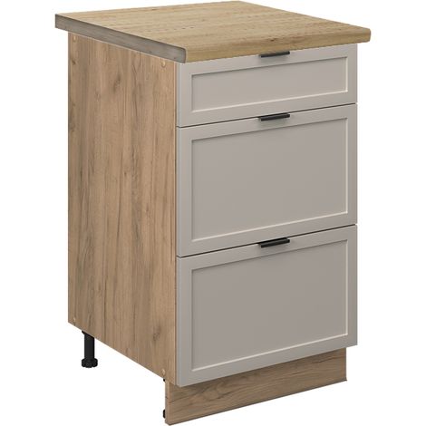 Mobiletto base per cucina Fame-Line, GrigioBeige, 50 cm , PL Rovere, Vicco (1/5)