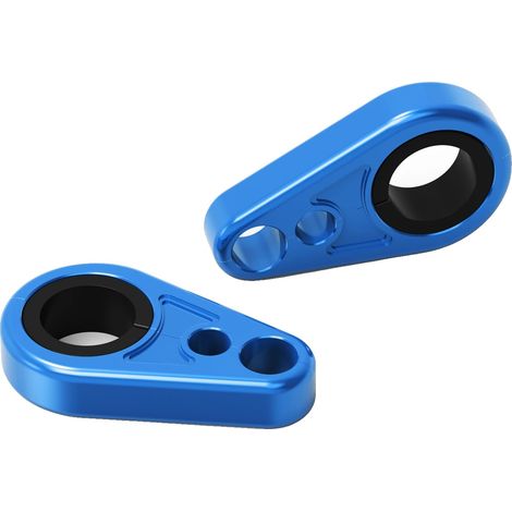 Abrazaderas para latiguillos de freno, aluminio mecanizado, aptas para quads deportivos, color azul. (1/2)