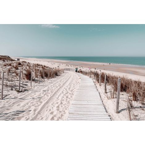 Tableau sur toile Chemin de Plage 30x45 cm - Impression sur Toile Murale Décorative - Image imprimée en HD sur Toile - Toile sur Châssis en Bois FSC - Fabriqué en France