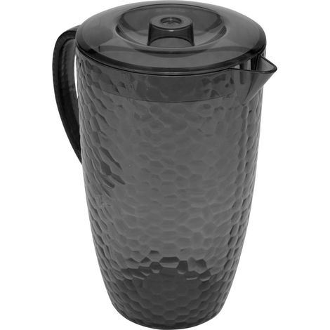 Brocca in plastica Estiva da 2 litri, grigio scuro con coperchio (1/2)