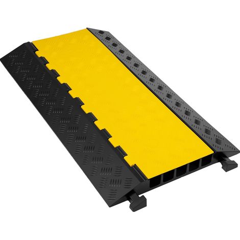 Protège-câbles en caoutchouc 5 canaux, rampe pour câbles robuste 29937,1 kg, 5 fentes, protection de câbles et fils, passage véhicules, 88,9 x 50,8 x 5 cm (1/5)