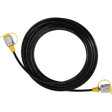 Tuyau d'essai de pression hydraulique 64 MPa, 5,0 m / 16,4 pi, filetage femelle M16-M16, noir liquide, 1 pièce (1/5)