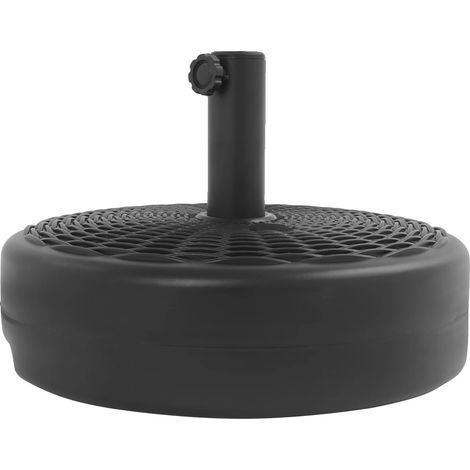 Base para sombrilla, diseño redondo, estabilidad independiente, color negro. (1/2)