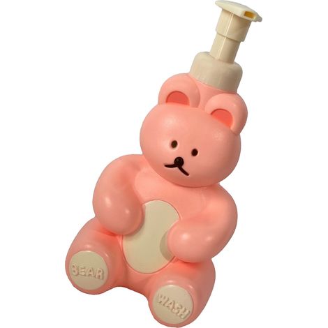 Distributeur de savon moussant en forme d'ours rose, grande capacité, pompe en mousse pour gel nettoyant visage, gel douche et savon pour les mains (1/5)