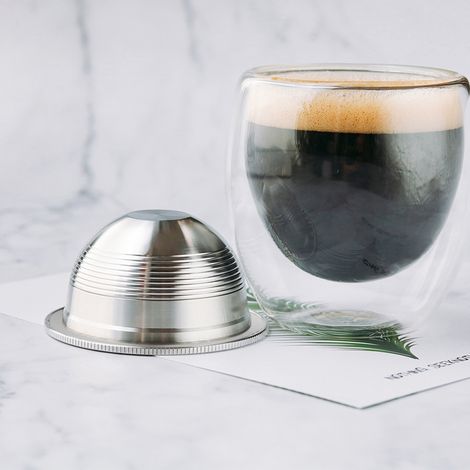 Capsules de café rechargeables en acier inoxydable, capsules réutilisables pour Machine (1/4)
