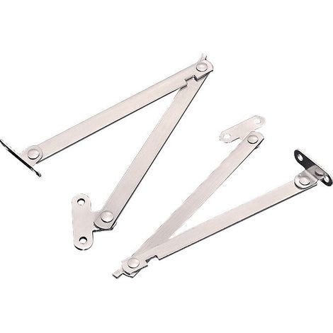 Cerniera per mobili, 4 pezzi, cerniera di sollevamento in metallo, supporto per cerniera regolabile, cerniera pieghevole argento per porte, armadi e finestre (1/5)