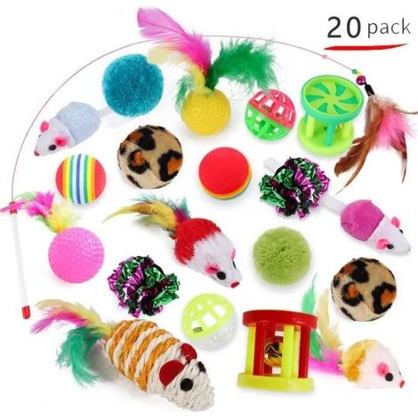 20 jouets pour chatons, assortiment de jouets pour chatons, pour amuser vos chats (1/4)