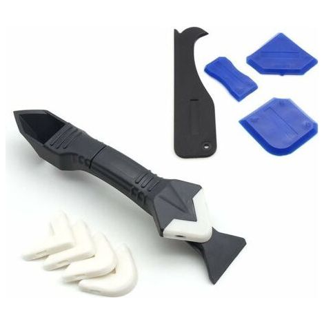 9 Pieces Silicone Seal Kit, Silicone Seal Finisher/Silicone Tool/3 in 1 Silicone Straightener, Sealant Straightener/Silicone Seal Smoothing/Silicone Seal Squeegee for Bathroom Kitchen (1/5)