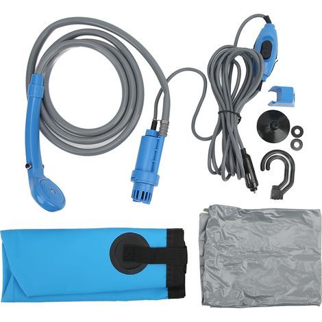 Campingdusche, 20-Liter-Falteimer, 12-V-Pumpe, flexibler Schlauch, zum Wandern, Autowaschen und Baden von Haustieren (1/5)