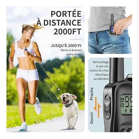 Dog Training Collar Modes Safety Lock Waterproof Black (1/4)