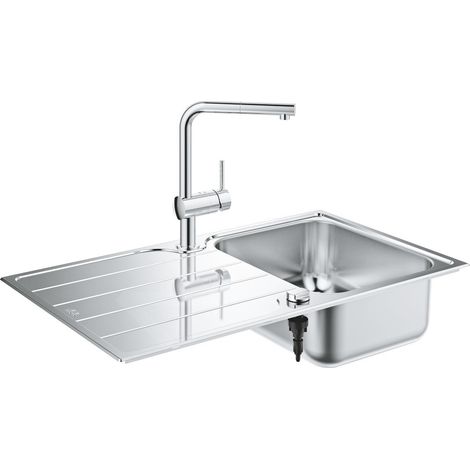 Grohe - Ensemble évier K500 et mitigeur Minta, inox brossé / chrome 31573SD1 (1/5)