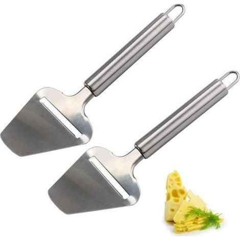 (silver)Tranche-Fromage to paste Lasts stainless steel, 2 Pcs Racloir to cheese, 22 cm, Cheese cutter, Cheese to paste thick, Width (1/4)