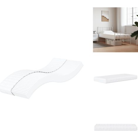 Matelas en mousse blanc 90x190 cm dureté H2 H3 - Matelas Mousse - Matelas Blanc - Matelas Double - Literie - Sommier (1/5)