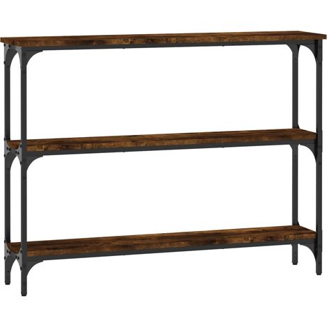 Mobile da ingresso consolle dal design elegante con ripiani 100 x 22,5 x 75 cm multistrato marrone e metallo DEC031751