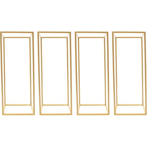 Support de Fleurs, Design en Métal Doré, Ensemble de 4 Pièces, Or (1/2)