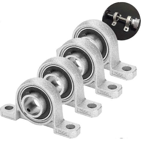 Lot de 4 paliers à semelle, roulements à billes autoporteurs de 20 mm, roulements à bride avec réglage automatique (1/5)