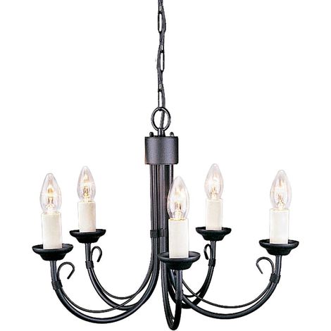 Elstead Chartwell - Lampadario 5 Luci Finitura Nera, E14 (1/2)