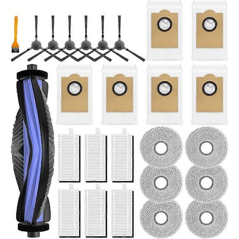 Pour aspirateur robot Lefant M3 : brosse principale latérale, filtres HEPA, lingettes de nettoyage et sacs à poussière. (1/5)