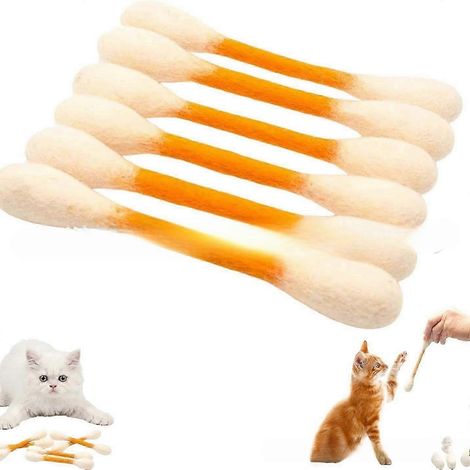 6er-Pack riesige Wattestäbchen-Katzenspielzeuge mit Bio-Katzenminze – robuste, interaktive Kauspielzeuge gegen Langeweile und für Bewegung, zur Linderung von Angstzuständen und zur Unterstützung der V