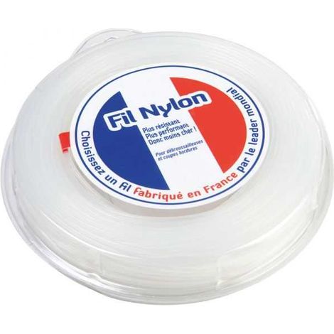 Fil nylon 1,6 mm x 100 m Rond Blanc Blister. (1/5)