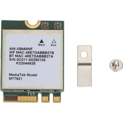 Carte réseau sans fil MT7921 NGFF M.2 1800Mbps double bande 2.4GHz/5GHz WiFi pour Windows 10 11 (1/5)