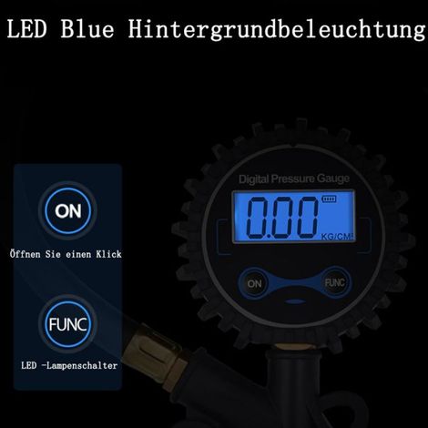 1 Manomètre numérique, écran LCD, 255 PSI, métal, caoutchouc, voiture moto (1/4)