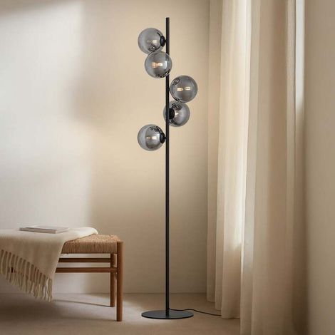 [GEBRAUCHT] B-Ware Lindby Stehleuchte Lampe Orbelia Standleuchte Stehlampe Glas Schwarz 5 Flammig (1/2)