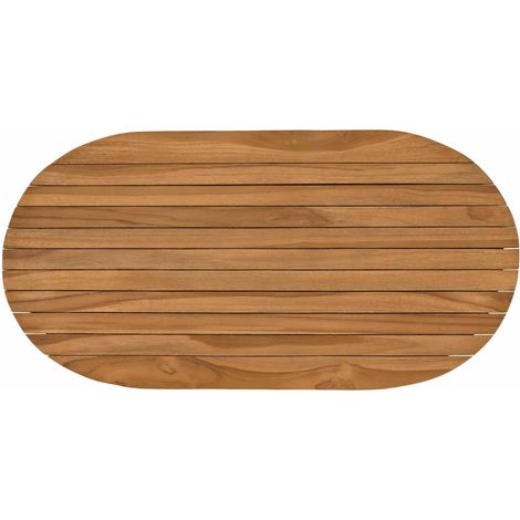 Table Top 80 x 40 x 3.5 cm Oval Solid Teak Wood Natural vidaXL (1/5)